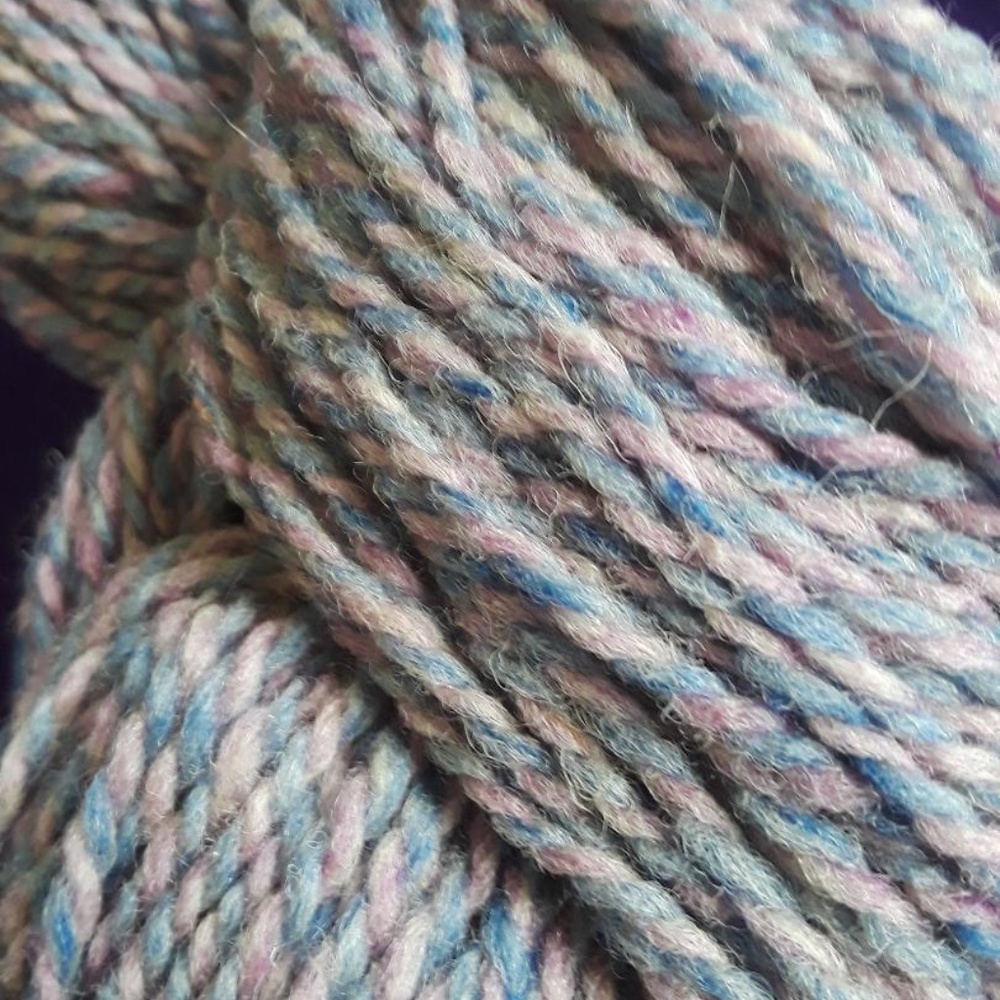 2 skeins 100% virgin wool yarn - periwinkle